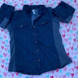 denim blue button down; size small ; worn once